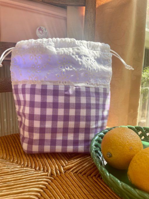 Pochon Mini Vichy Prune