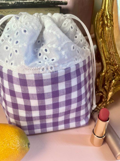 Pochon Mini Vichy Prune